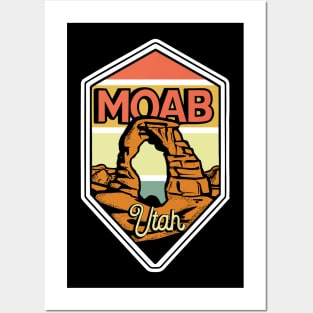 Moab Utah Retro Sunset Sticker Posters and Art